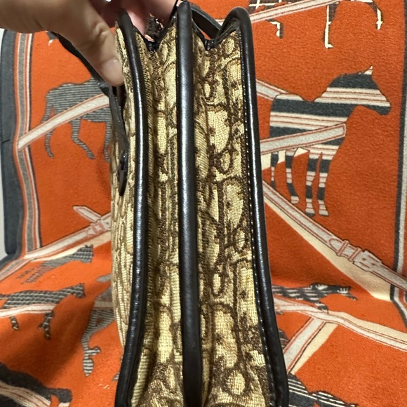 Dior Brown and Tan Monogram Tote Bag - Picture 4 of 9